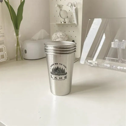 4-Piece Stainless Steel Camping Mug Set