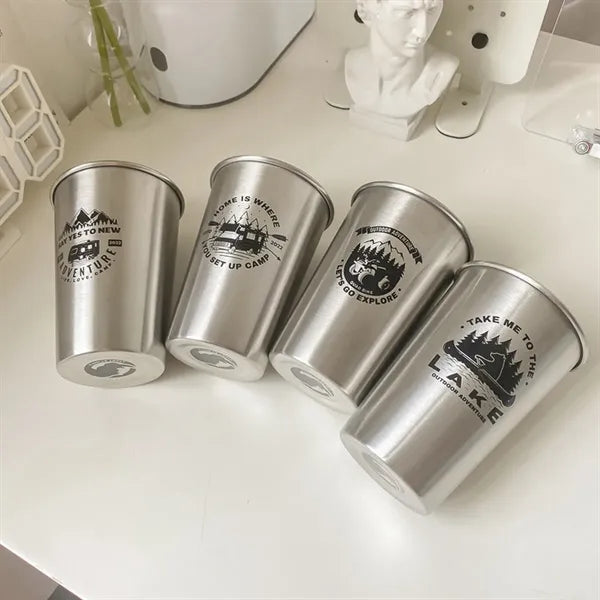 4-Piece Stainless Steel Camping Mug Set