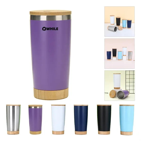 20 Oz Thermal Cup with Bamboo Lid & Base
