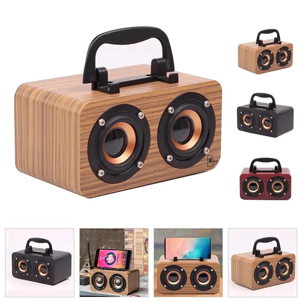 Vintage Bluetooth Speaker Wooden Music Player