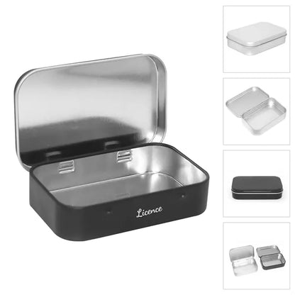 Mini Portable Metal Hinged Tin Storage Box
