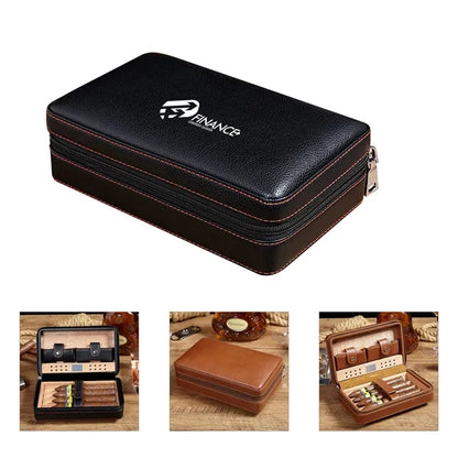 4 Finger Portable Travel Leather Cigar Case