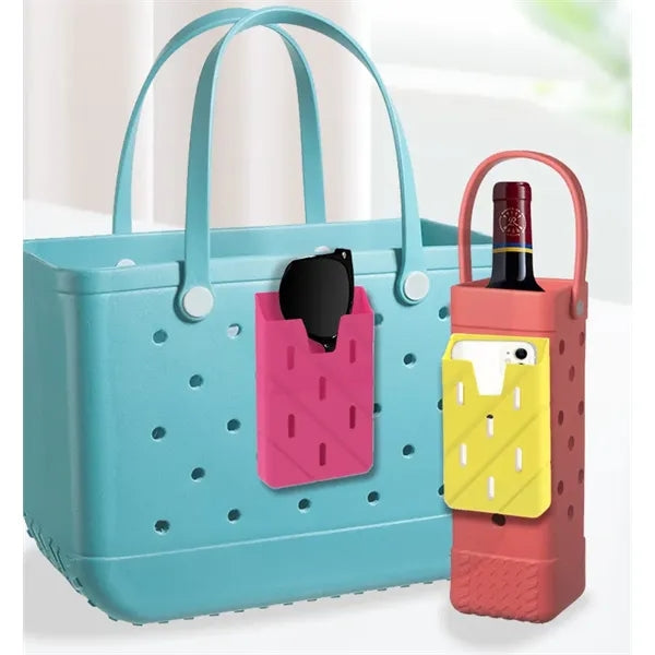 Soft Silicone Phone Holder For EVA Beach Bag With Hole