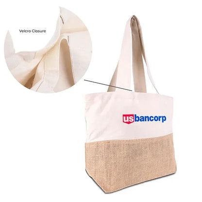 Cotton Canvas Tote Bag with Jute Gusset