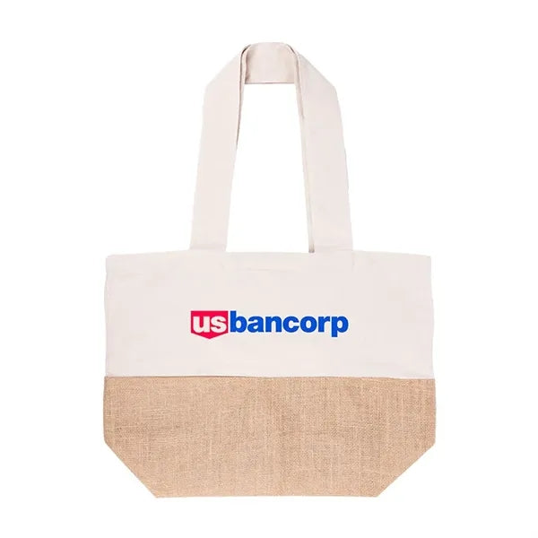 Cotton Canvas Tote Bag with Jute Gusset