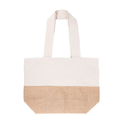 Cotton Canvas Tote Bag with Jute Gusset