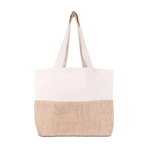 Cotton Canvas Tote Bag with Jute Gusset