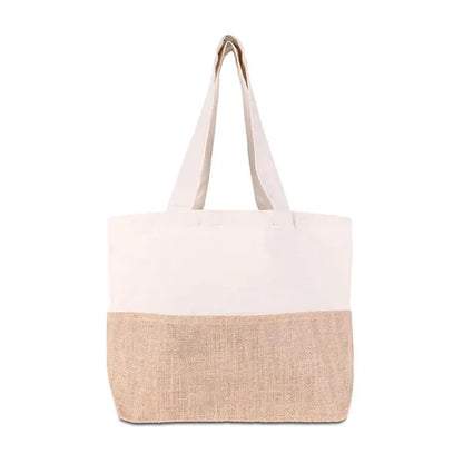 Cotton Canvas Tote Bag with Jute Gusset