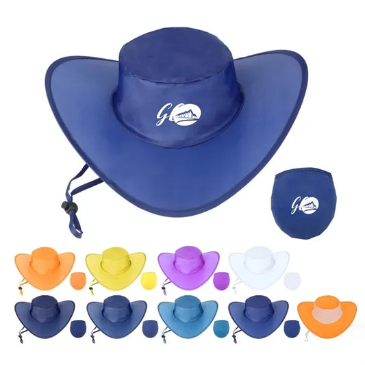 Custom Polyester Foldable Cowboy Hat In Pouch