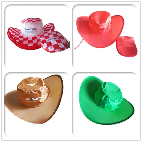 Custom Polyester Foldable Cowboy Hat In Pouch