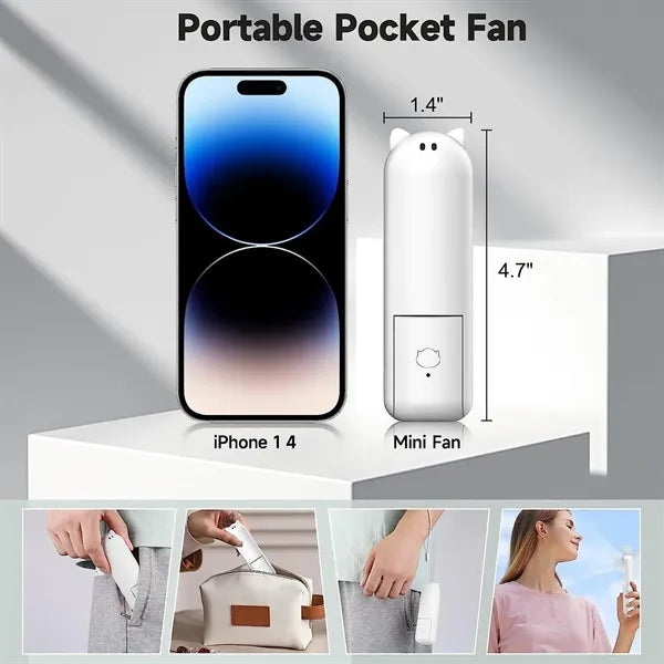 2 In 1 Pocket Fan Power Bank With Pouch