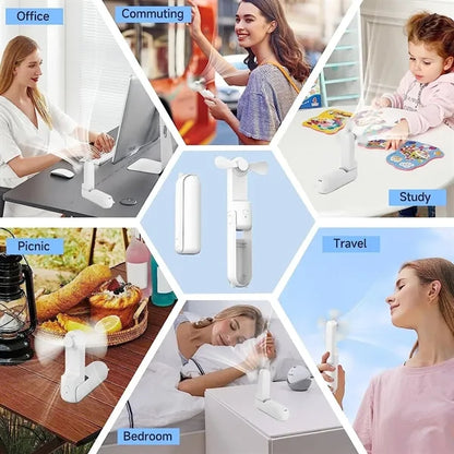 2 In 1 Pocket Fan Power Bank With Pouch