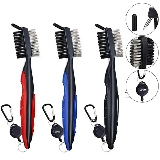 Golf Club Brush With Retractable Cord