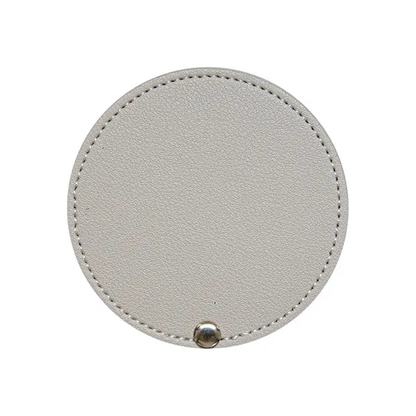 Round Leather Rotating Makeup Mirror