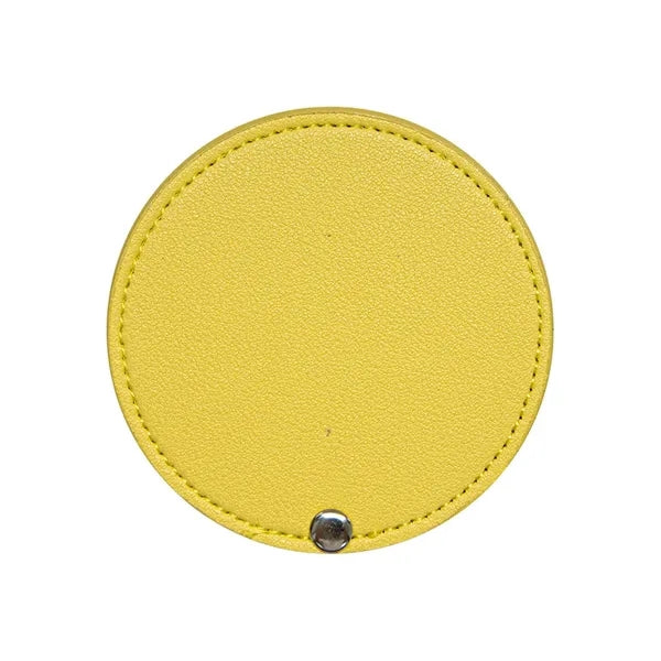 Round Leather Rotating Makeup Mirror