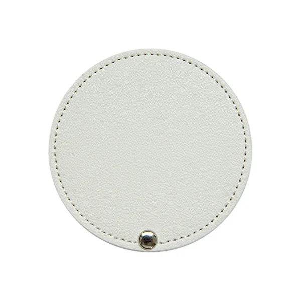 Round Leather Rotating Makeup Mirror
