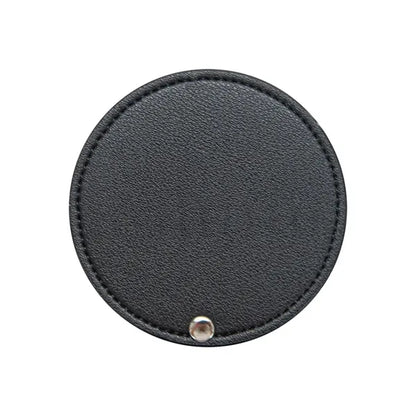 Round Leather Rotating Makeup Mirror