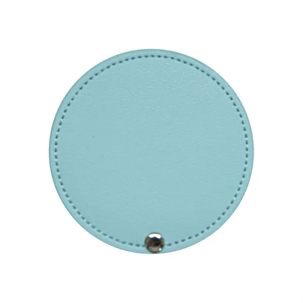 Round Leather Rotating Makeup Mirror