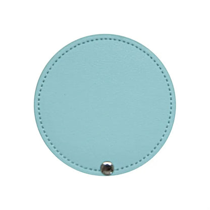 Round Leather Rotating Makeup Mirror
