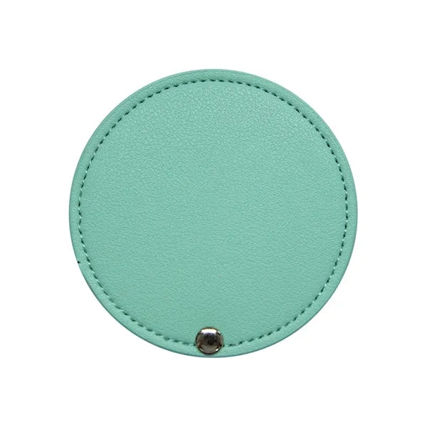 Round Leather Rotating Makeup Mirror