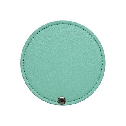 Round Leather Rotating Makeup Mirror