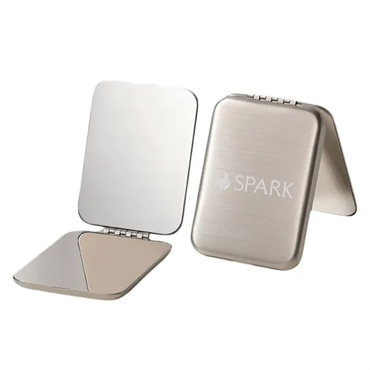 Stainless Steel Brushed Folding Makeup Mirror
