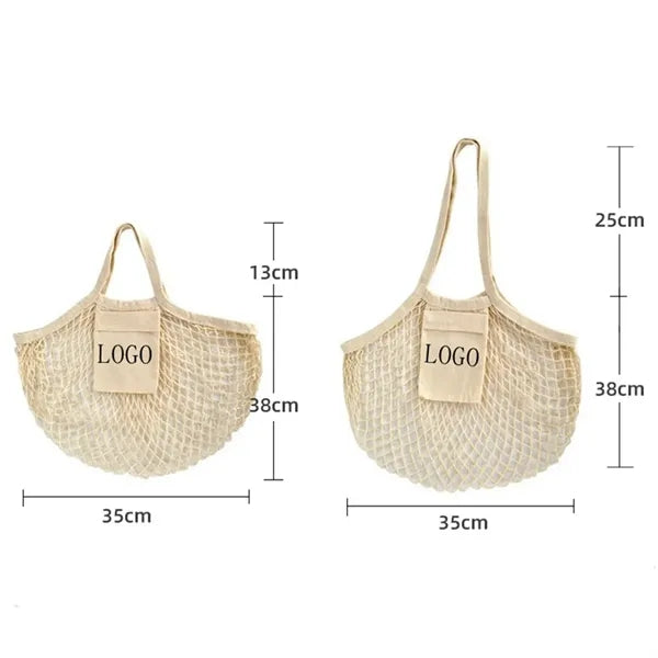 Cotton Mesh Grocery Bags With Side Pocket