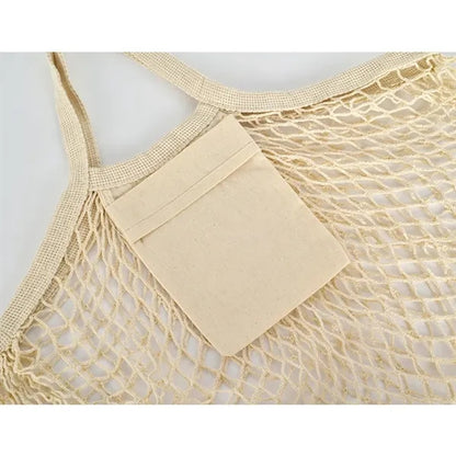 Cotton Mesh Grocery Bags With Side Pocket
