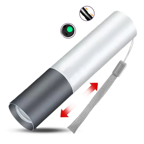 Rechargeable Telescopic Zoom LED Flashlight