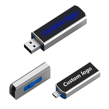 Light Up Dual USB Flash Drive with OTG USB-C