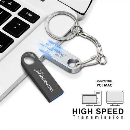 High-Speed USB 3.0 Metal Flash Drive with Keychain