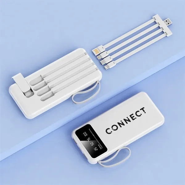 LED Display 8000 mAh Power Bank with Flashlight