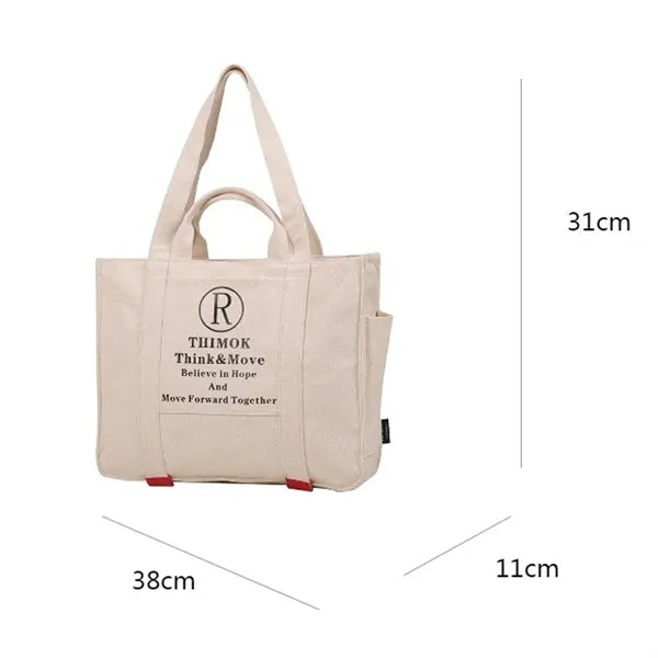 Letter Print Shoulder Tote Bag