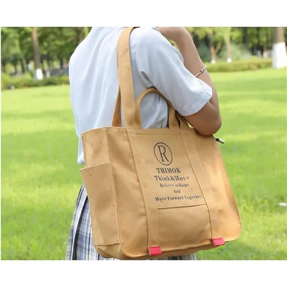 Letter Print Shoulder Tote Bag