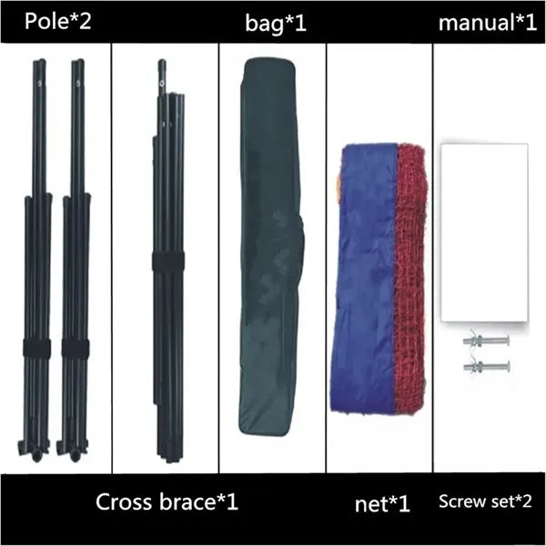 Portable Adjustable Height Badminton Net Set