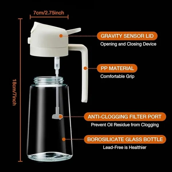 2-In-1 Olive Oil Dispenser Bottle And Sprayer