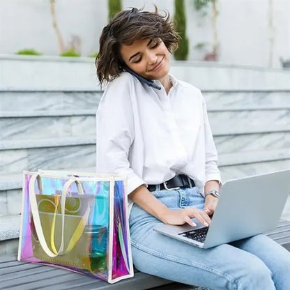Iridescent Clear Tote Bags
