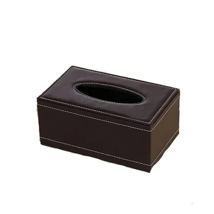 Rectangle Removable Pu Leather Facial Tissue Paper Box