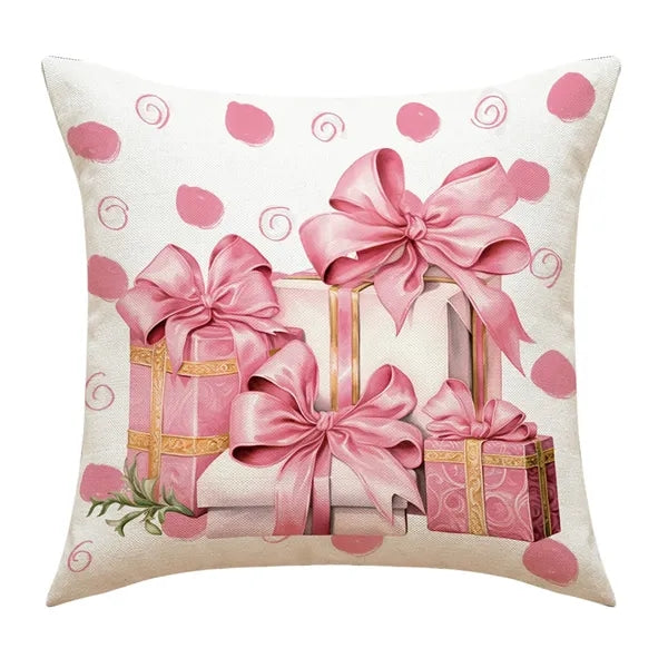 Pink Christmas Decorations Pillow Covers