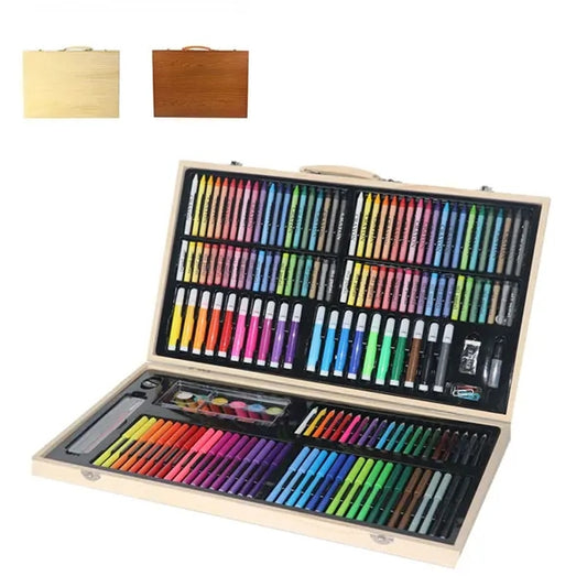 180Pcs Wooden Box Drawing Pen Art Set