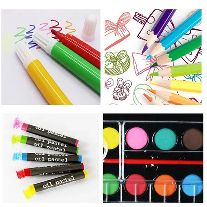 180Pcs Wooden Box Drawing Pen Art Set