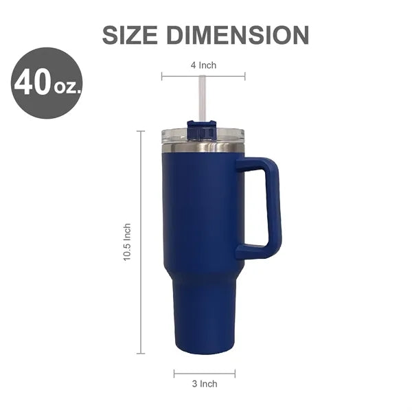 40 oz. Stainless Vacuum Insulated Mug w/ Handle, Lid & Straw