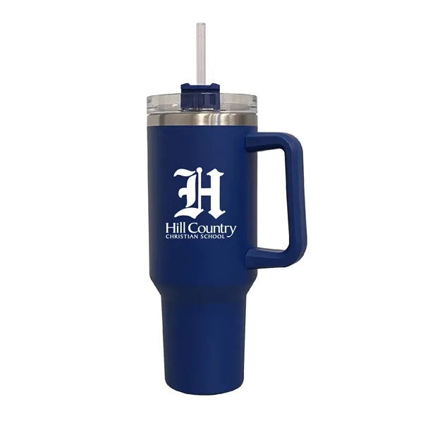 40 oz. Stainless Vacuum Insulated Mug w/ Handle, Lid & Straw
