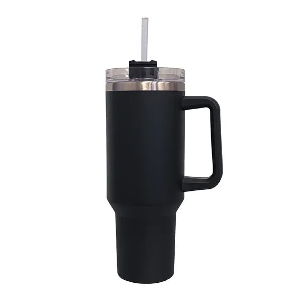 40 oz. Stainless Vacuum Insulated Mug w/ Handle, Lid & Straw