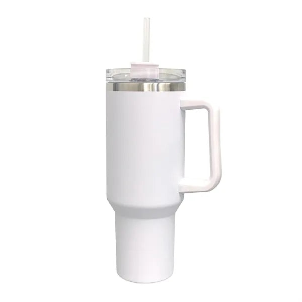 40 oz. Stainless Vacuum Insulated Mug w/ Handle, Lid & Straw