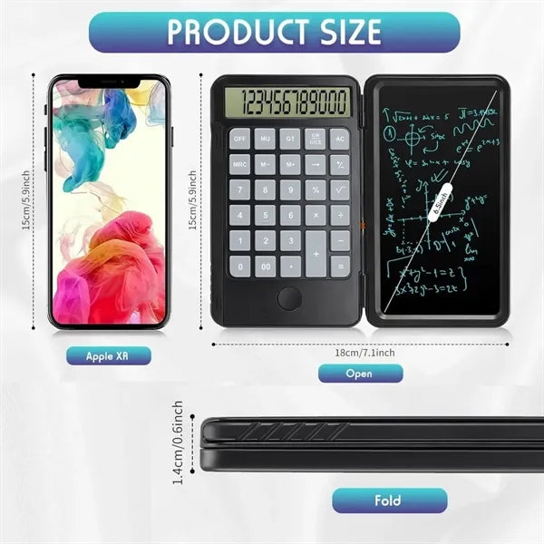 Rechargeable Calculator with Erasable Writing Table
