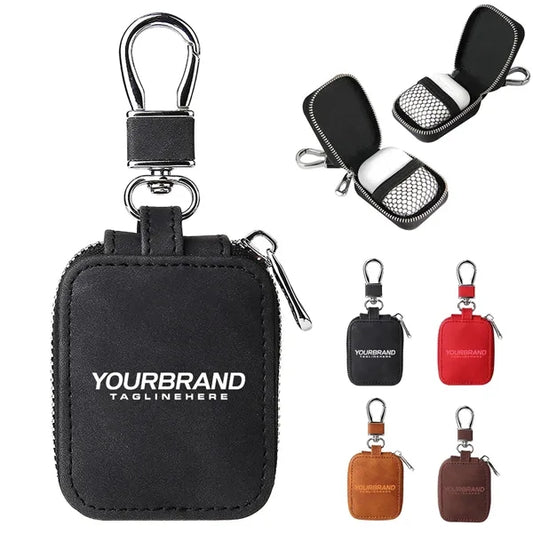 PU Leather Earphone Case With Keychain