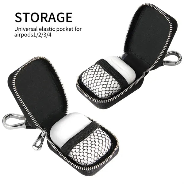 PU Leather Earphone Case With Keychain