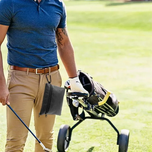 Golf Ball Cleaning Ditty Bags Tee Holder with Carabiner
