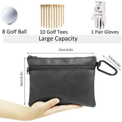 Golf Ball Cleaning Ditty Bags Tee Holder with Carabiner